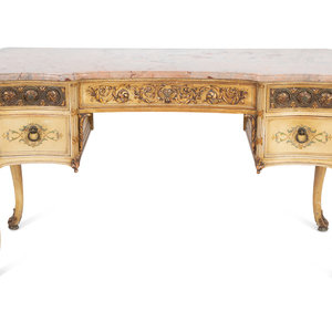A Louis XV Style Carved Painted 2a6c21