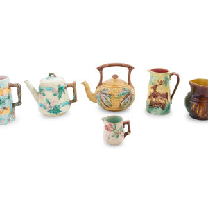 A Group of Eleven Majolica Pitchers  2a740f