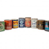 A Group of Eight Salted Peanut Tins
comprising