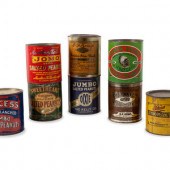 A Group of Eight Salted Peanut Tins
comprising