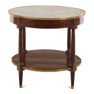 A Louis XVI Mahogany Two Tier Marble Top 2a78c8