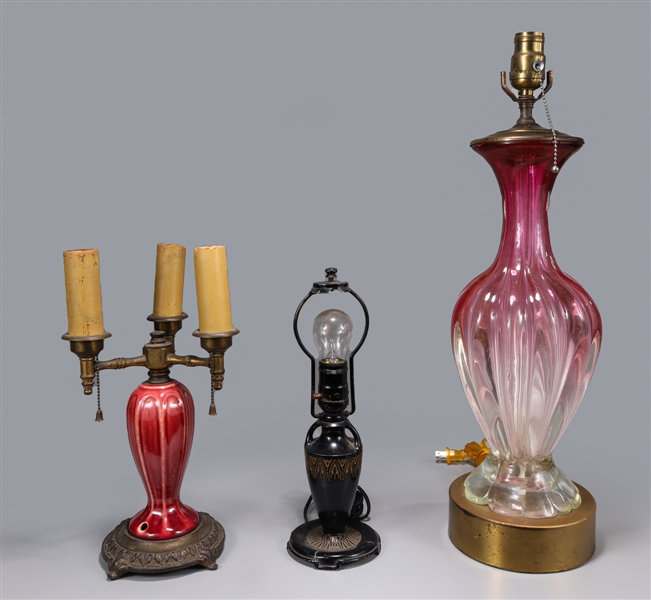Group of three antique table lamps  2aa938