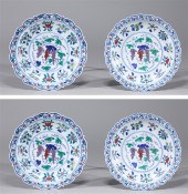 Four Chinese doucai porcelain dishes 2aae8c