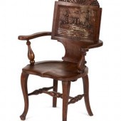 A Folk Art Pressed Oak USS Maine Chair
Early