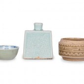 Three Chinese Celadon Glazed Porcelain