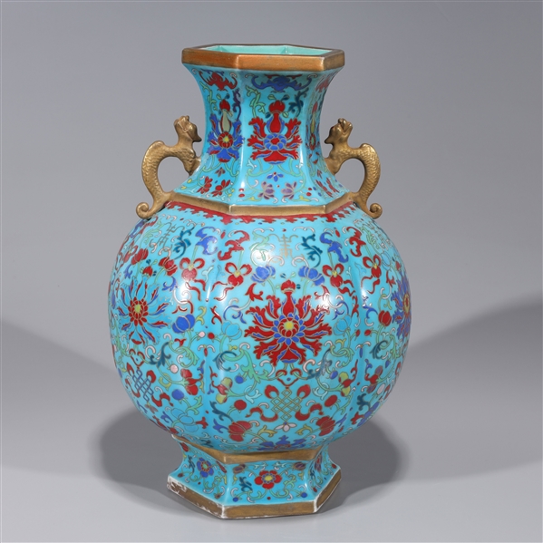 Chinese blue ground porcelain enameled 2ace15
