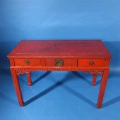 Antique Chinese painted red console