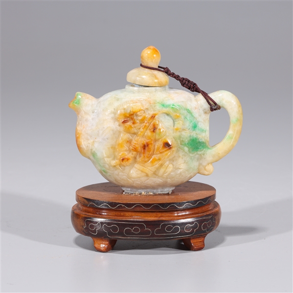 Chinese carved jadeite teapot with 2ad1f5