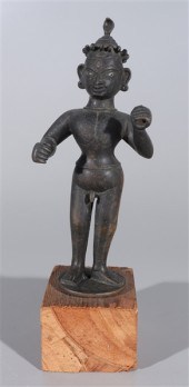 Bronze Indian statue featuring elaborate