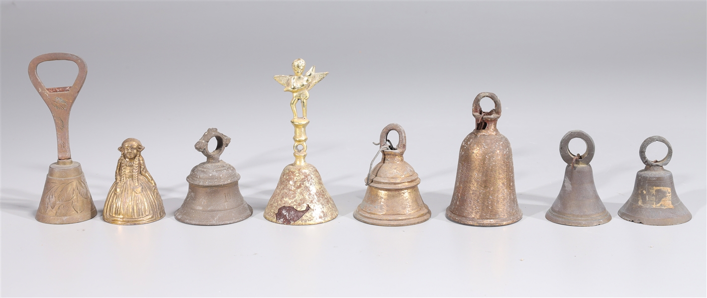 Eight assorted antique Indian bronze