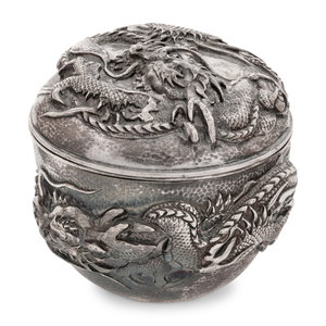 A Chinese Export Silver Tea Caddy MARKED 2ad2ac
