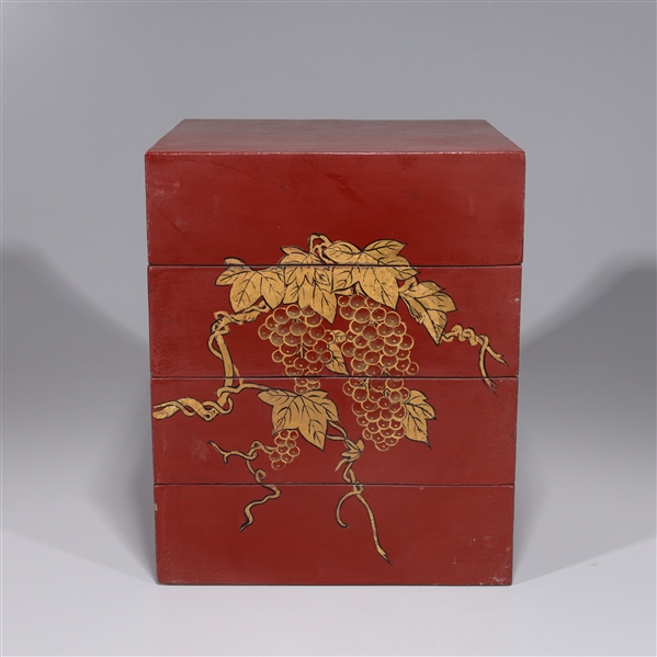 Chinese gilt red lacquer four tiered 2ad721