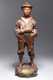 Bronze statue Mousse Siffleur by V.