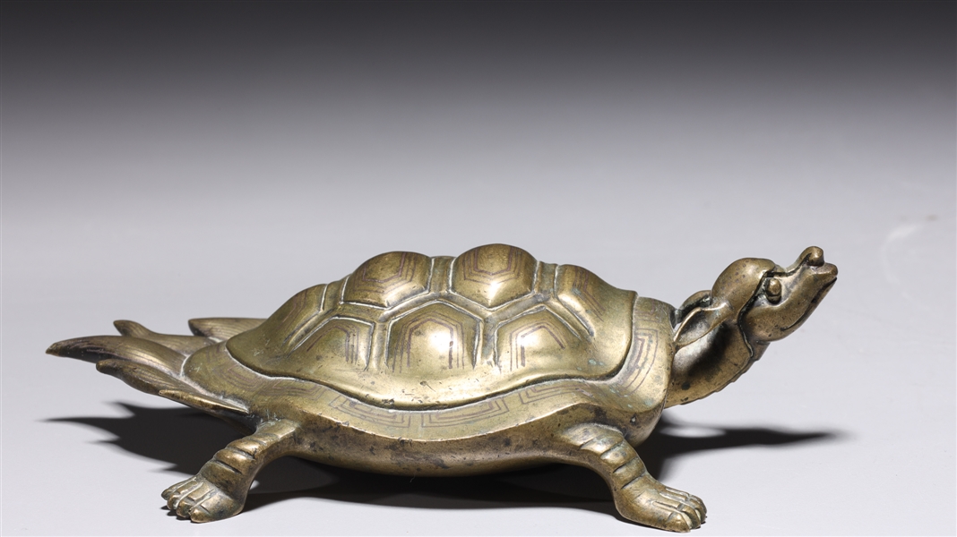 Chinese bronze turtle with silver 2ac13f