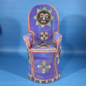 African hand beaded Yoruba chair 2ac153
