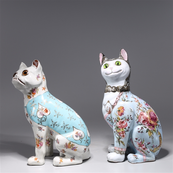 Emile Galle faience pottery cat 2ac3cb