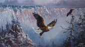 Oil on board painting titled Eagle