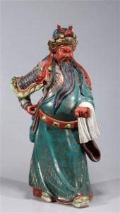 Chinese porcelain deity statue, possibly