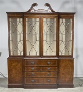 20th c. breakfront cabinet with secretary