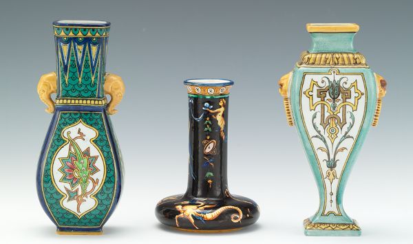 THREE FRENCH FAIENCE HAND PAINTED 2af309