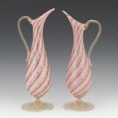 PAIR OF MURANO GLASS PITCHERS 13 Two
