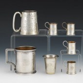 STERLING SILVER CUPS AND TANKARDS  Two