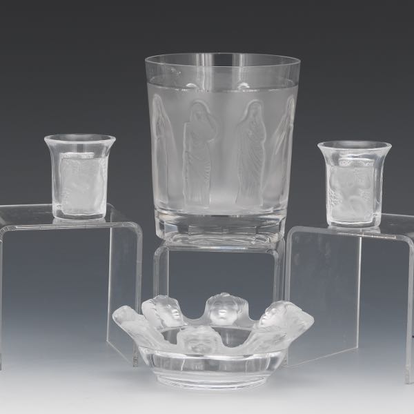 SET OF FOUR LALIQUE TABLE ARTICLES 2afd4f