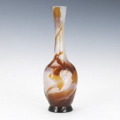 GALLE GLASS CAMEO VASE  11 ¾H Cameo