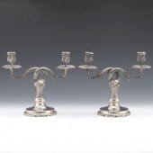 PAIR OF MEXICAN STERLING CANDLE HOLDERS