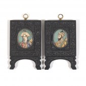 TWO VICTORIAN HAND PAINTED MINIATURE 2b0270