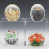 FOUR GLASS PAPERWEIGHTS  Including a