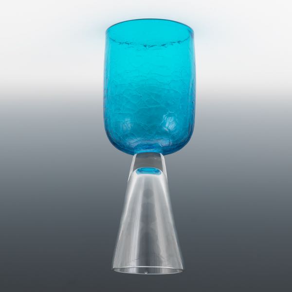 BLENKO AZURE AND CLEAR GLASS DOUBLE 2b068c