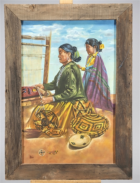 Three framed ethnographic artworks  2ae20f