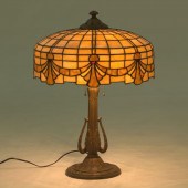 SLAG GLASS TABLE LAMP 22 1 2  2ae2d2