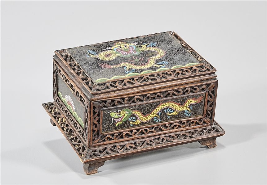 Chinese cloisonne and carved wood 2ae4f2