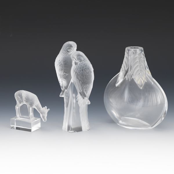 LALIQUE OSUMI VASE TOGETHER WITH 2ae981