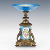 SEVRES STYLE PORCELAIN AND GILT BRONZE