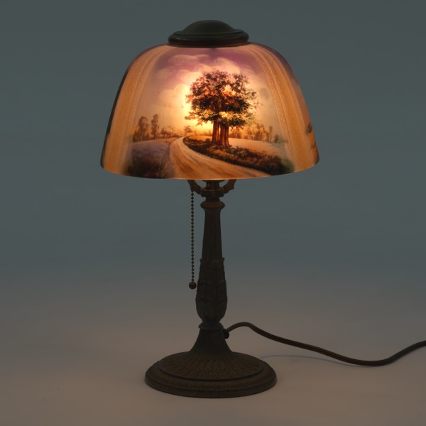 PITTSBURGH REVERSE PAINTED LAMP