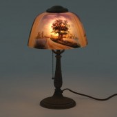 PITTSBURGH REVERSE PAINTED LAMP 16 ½