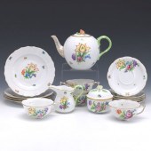 HEREND HAND PAINTED PORCELAIN TEA SERVICE,