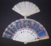 CHINESE FOLDING FANS Lot of (2) 19th