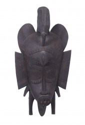 AFRICAN MASK CARVED WOOD Ivory 2b1d22