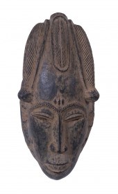 AFRICAN MASK, CARVED WOOD Baule Mask,