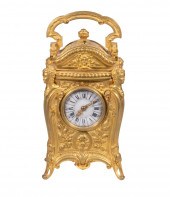 FRENCH AIGUILLES CARRIAGE CLOCK WITH