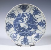 CHINESE SWATOW LOW BOWL Blue and White