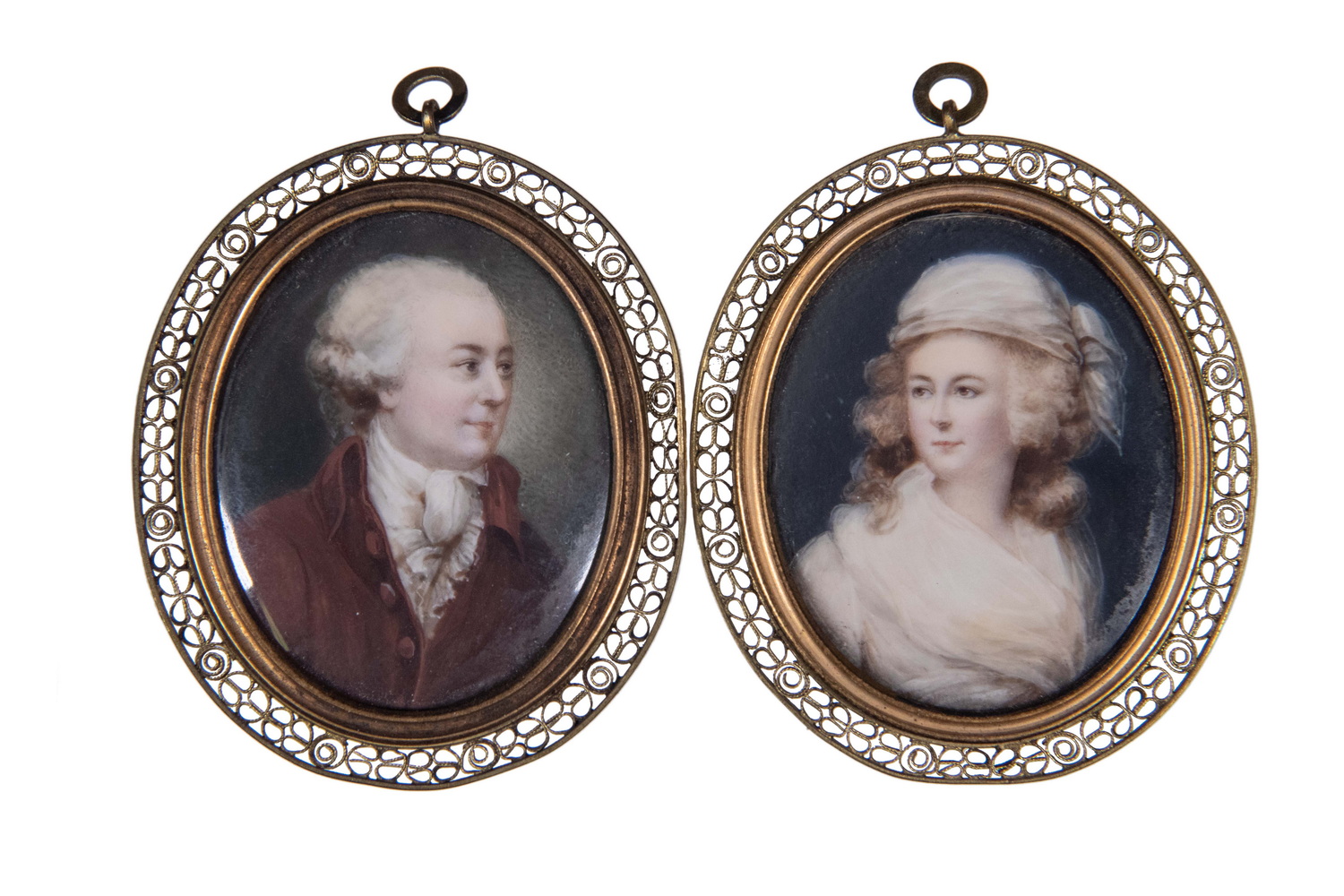 PAIR OF MINIATURE PORTRAITS BY 2b2082
