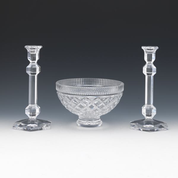 WATERFORD CRYSTAL BOWL AND PAIR 2b2193