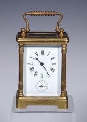 BRASS CARRIAGE CLOCK WITH ALARM French