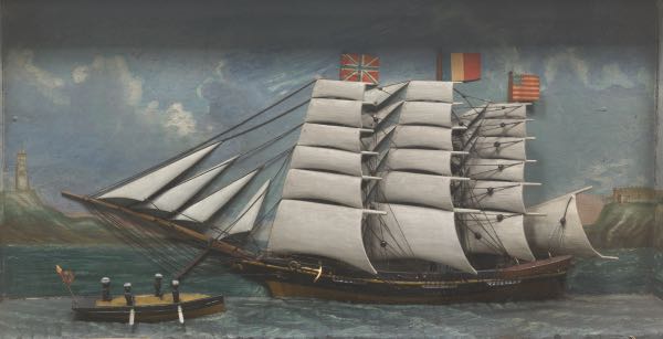 19TH CENTURY AMERICAN SHIP DIORAMA 2b2439