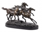 UNSIGNED BRONZE TABLE STATUE OF GALLOPING